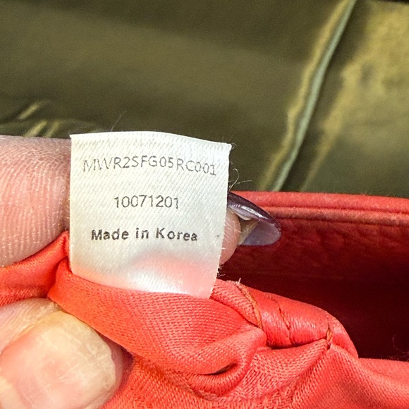 MCM Pebbled Leather Crossbody Bag – Bright Coral/Red – Whipstitch Trim - Picture 4 of 15